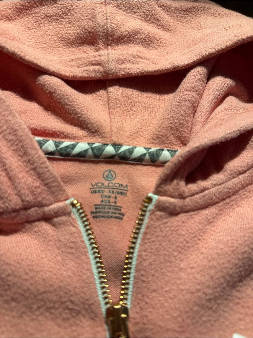 Volcom Pink Zip-Up Hooded Sweatshirt for Kids